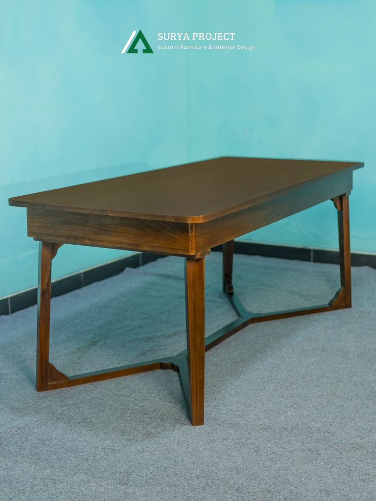 Dania dining table with hidden storage made from solid wood in modern minimalist design