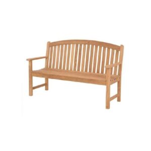 Handcrafted teak wood Bow Back Bench for outdoor garden or indoor seating.