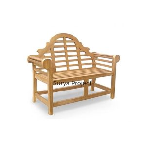Marlboro Bench made from solid teak wood with classic arched backrest design.