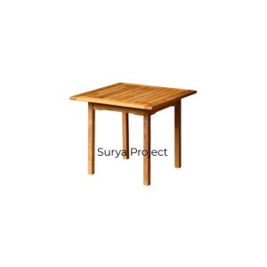 Durable teak garden table 90x90cm for outdoor patio dining, featuring a sturdy fixed design and natural finish.