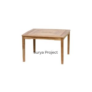 Square Fixed Table made of premium solid Indonesian teak wood with slatted top for outdoor and garden furniture