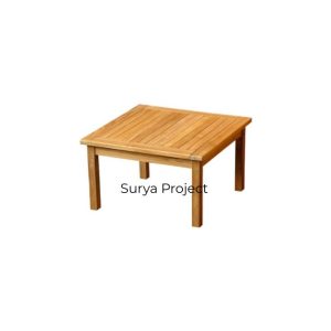 Modern low-profile 70x70 cm square solid teak coffee table for garden lounge set