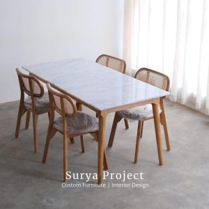 Export quality marble dining set manufacturer Indonesia